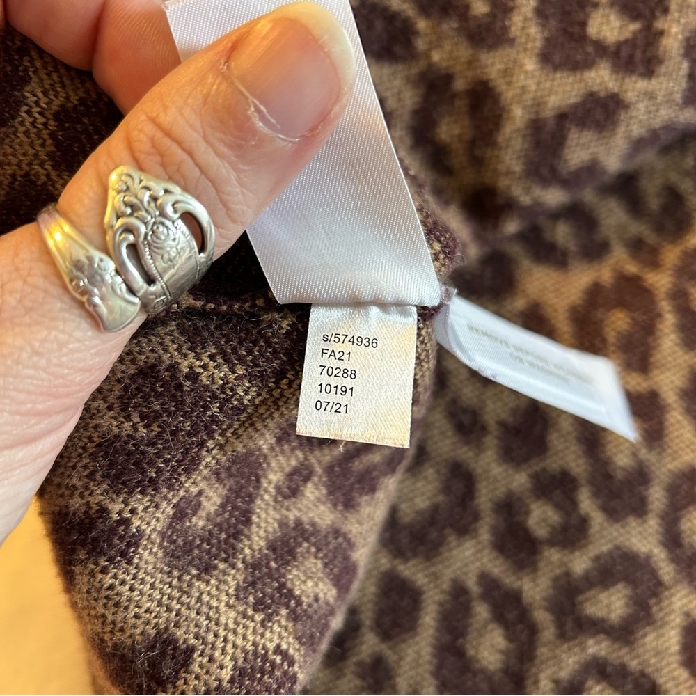 Ann Taylor brown leopard print 2 button sweater cardigan blazer size M - Picture 7 of 9